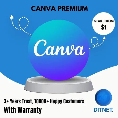 Canva Premium subscription starting from $1 with warranty by DITNET – trusted by 10,000+ customers worldwide